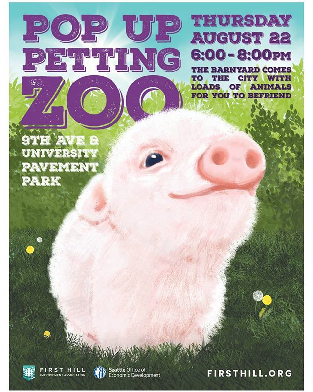 Join our friends from firsthill.org at their annual pop up petting zoo.#firsthill #cafepresseseattle #babyanimals